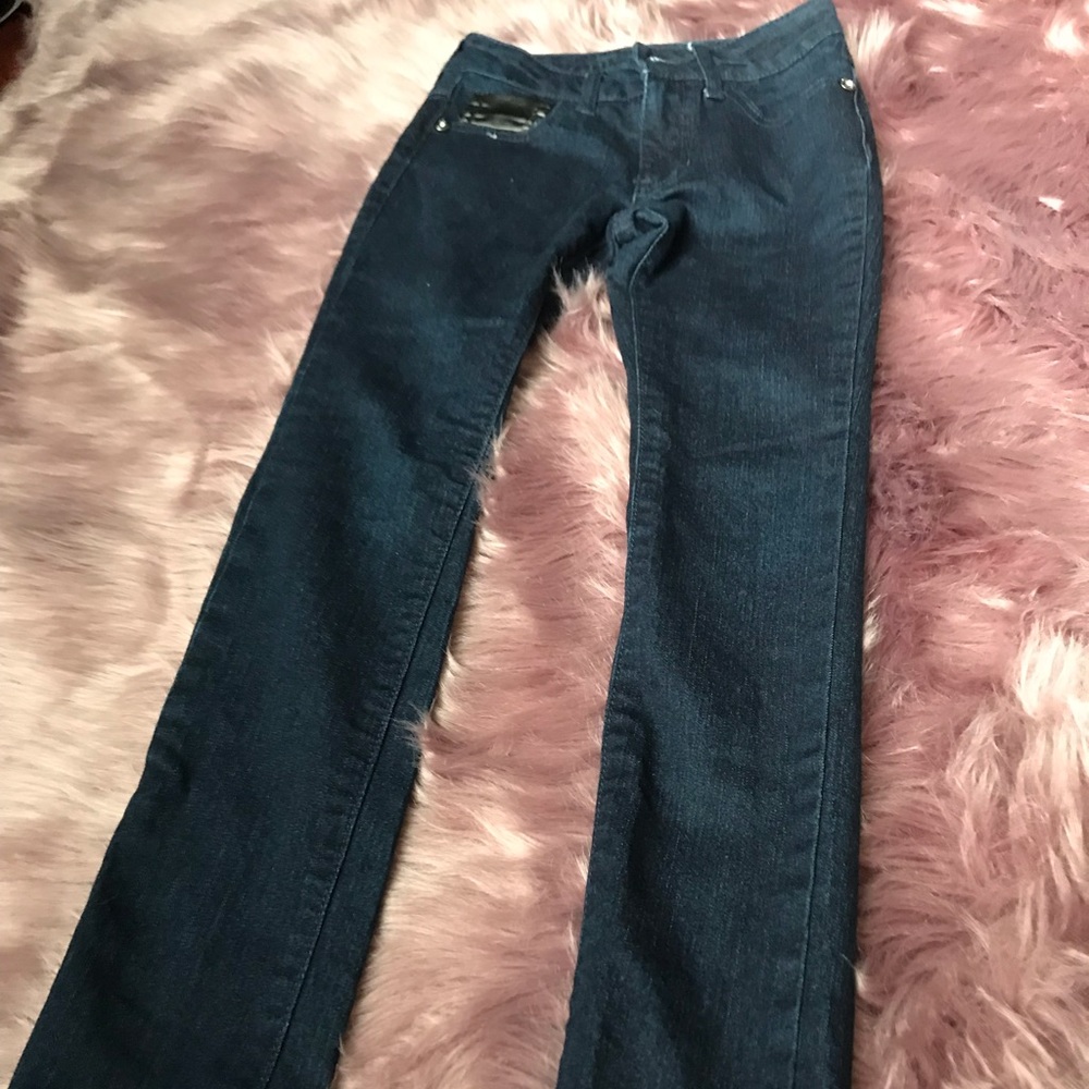 Kids Guess jeans with faux leather patches